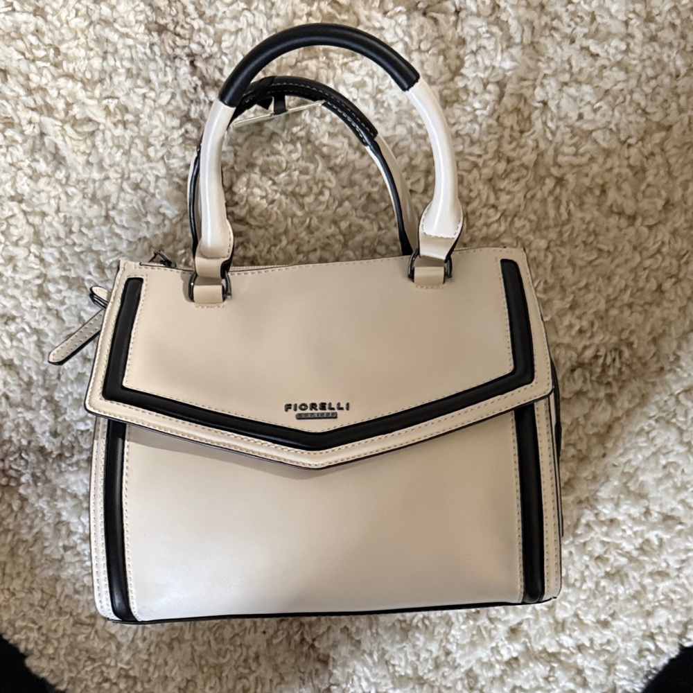 Giorgio Fiorelli Cream and Black Satchel brand new